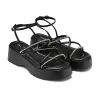 Monarch Strappy Diamante Sandals - Black sold by Koi Footwear