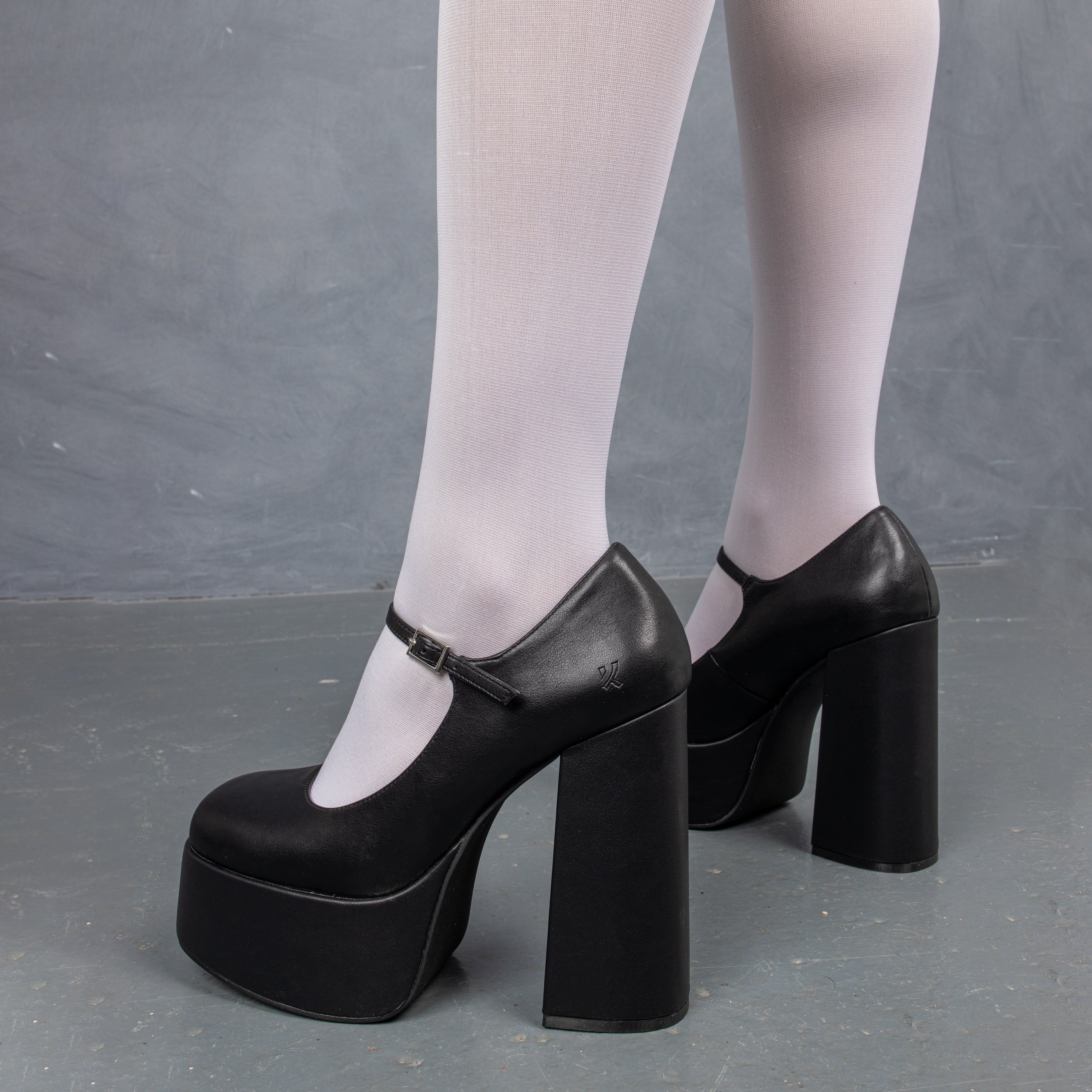 Darkbloom Black Platform Heels sold by Koi Footwear product image thumbnail 5