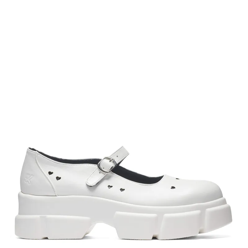 Harmony Heart Mary Jane Shoes - White sold by Koi Footwear