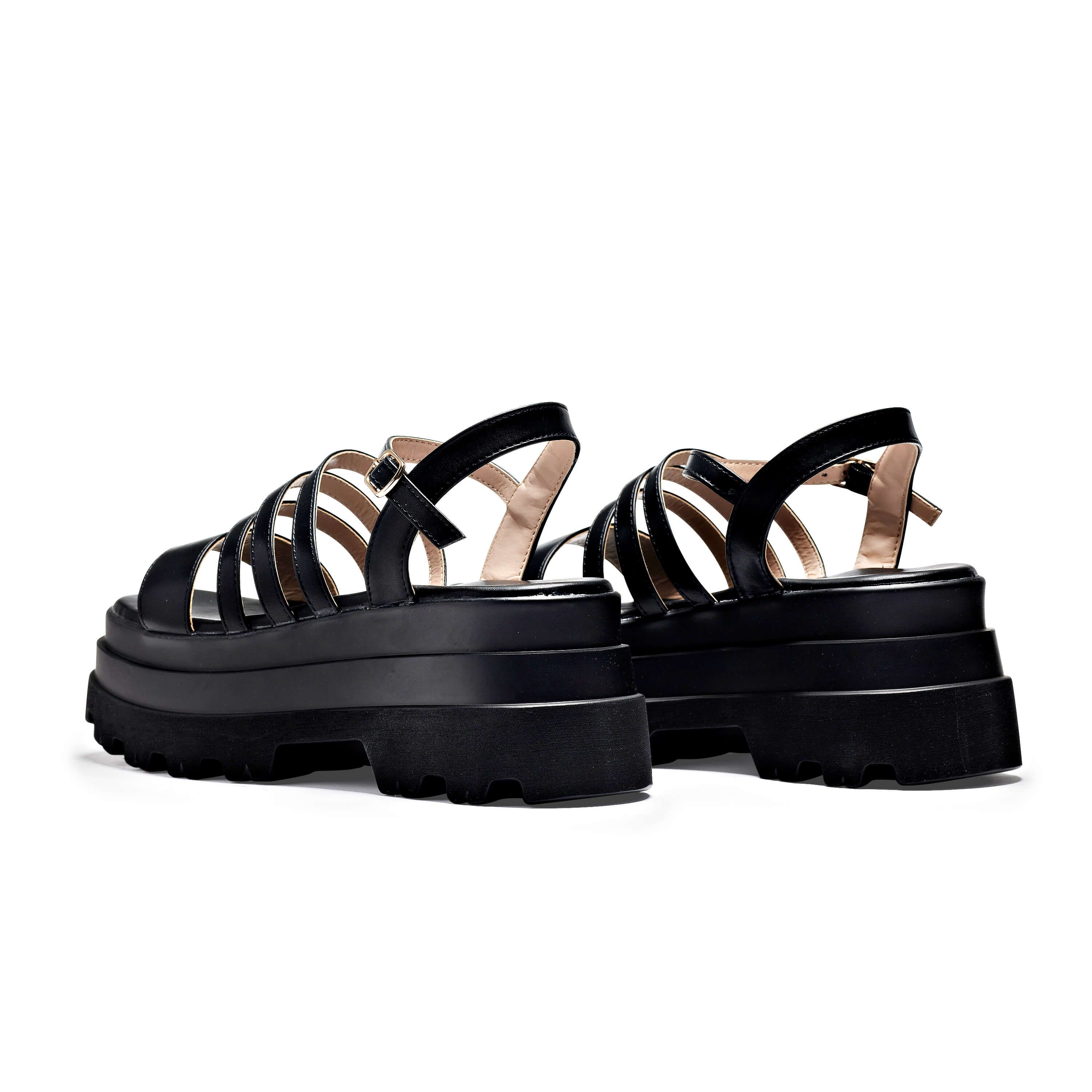 Lyra Black Strappy Trident Sandals sold by Koi Footwear product image thumbnail 4