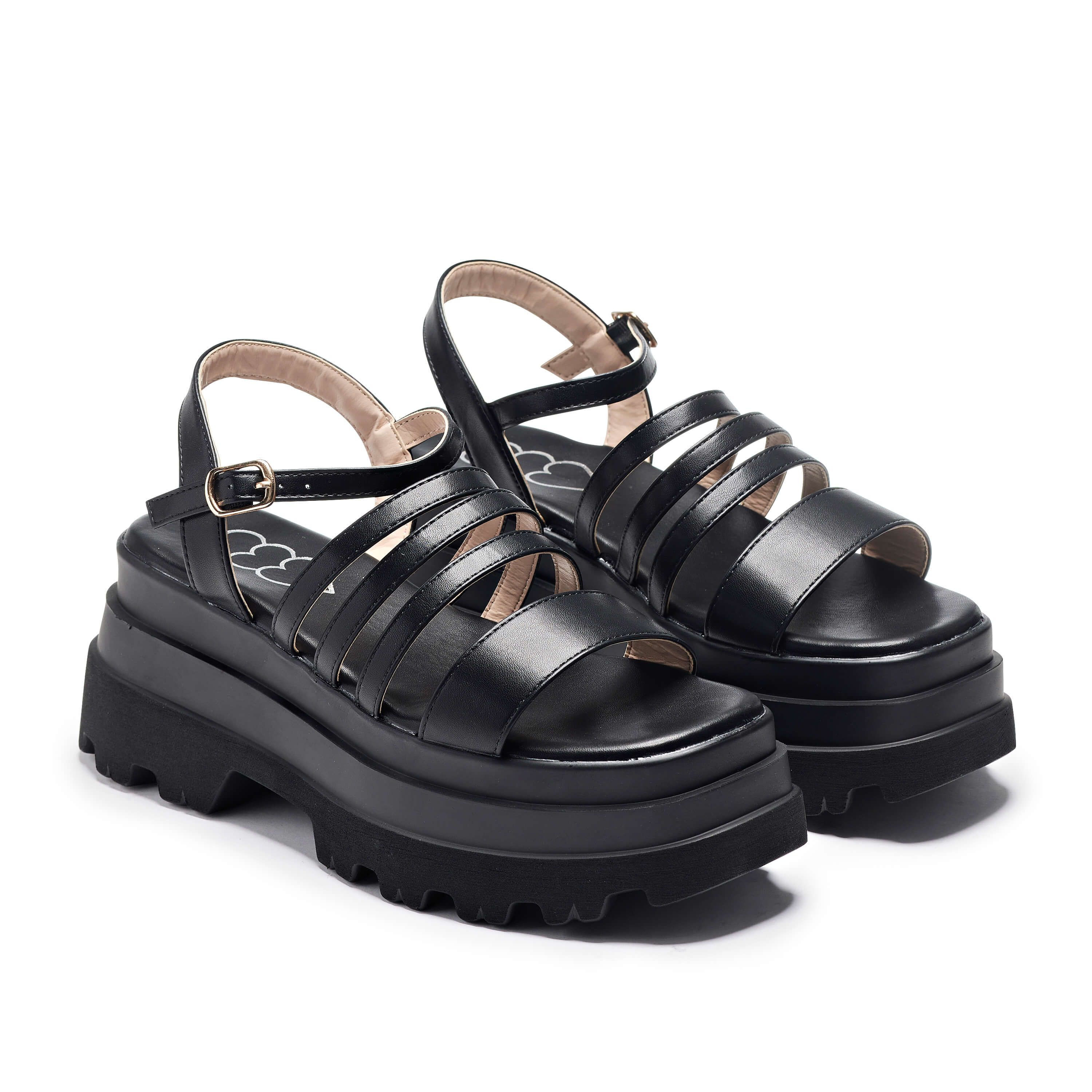 Lyra Black Strappy Trident Sandals sold by Koi Footwear product image thumbnail 3