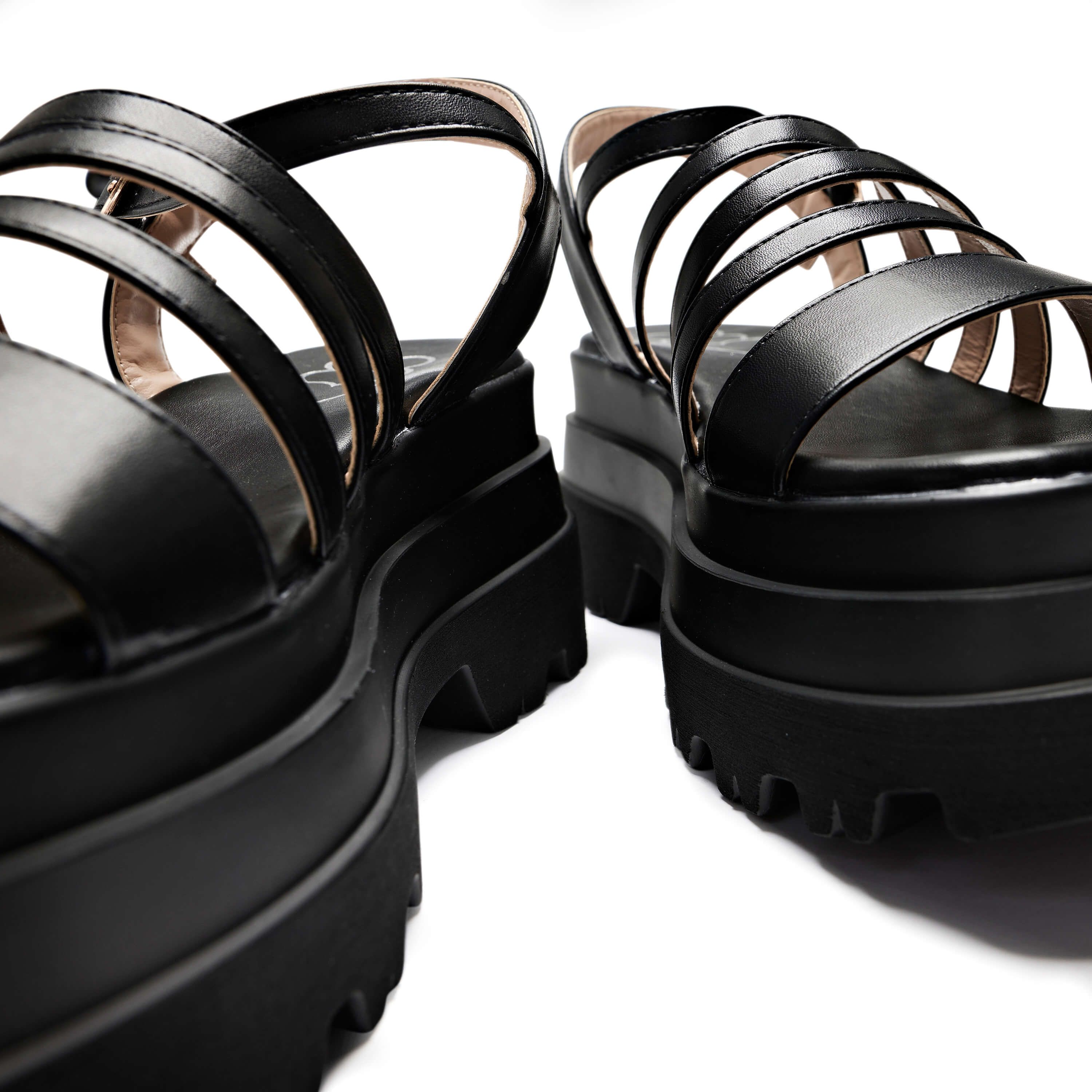 Lyra Black Strappy Trident Sandals sold by Koi Footwear product image thumbnail 5