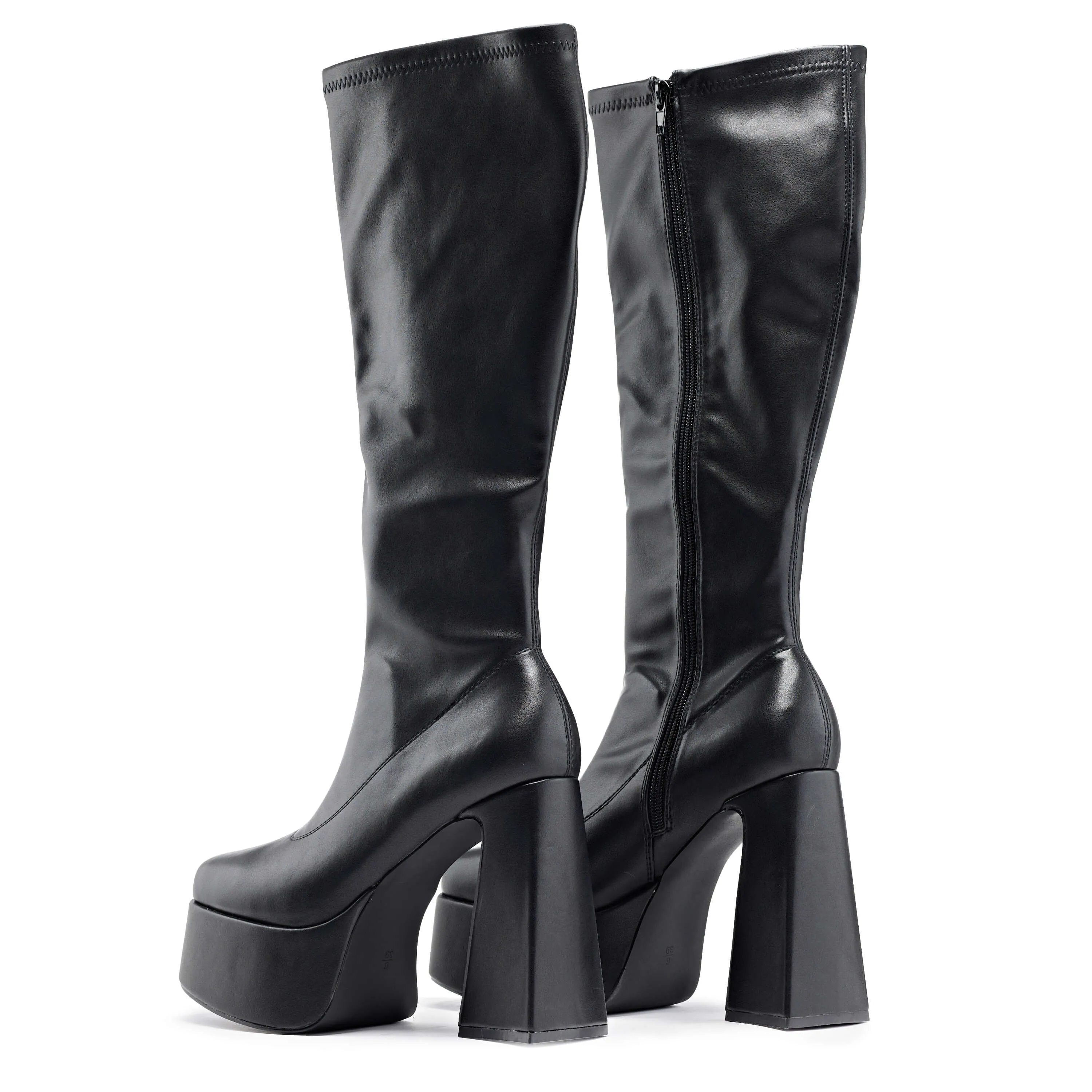 Marfa Black Heeled Long Boots sold by Koi Footwear product image thumbnail 4