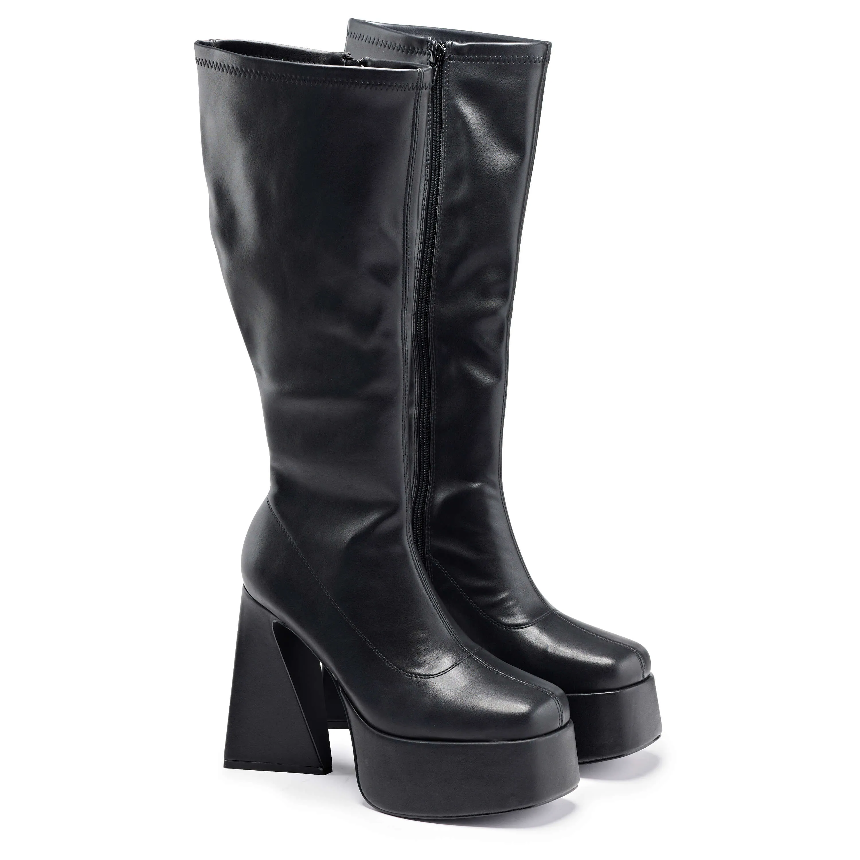 Marfa Black Heeled Long Boots sold by Koi Footwear product image thumbnail 3