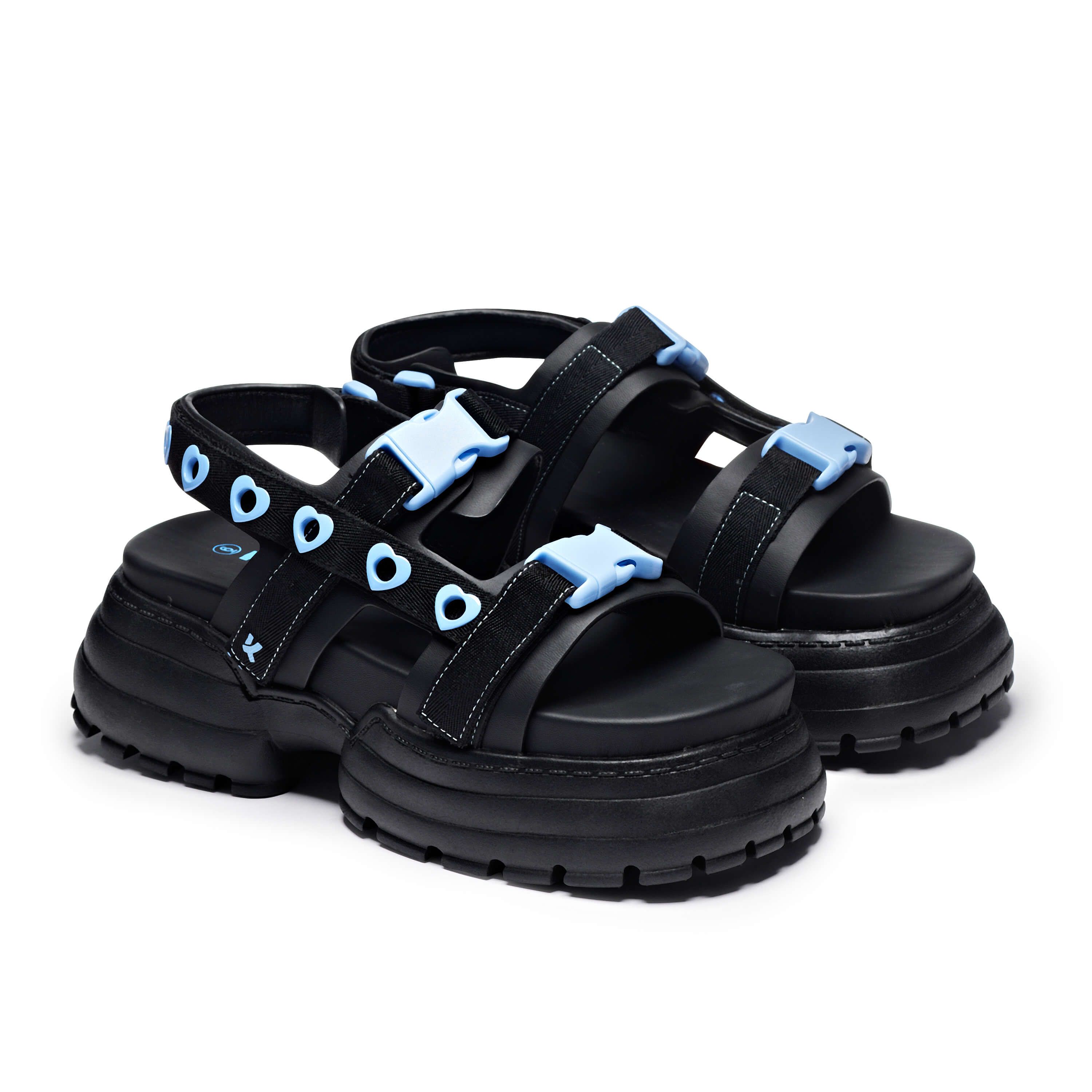 Fake Feelings Blue Chunky Sandals sold by Koi Footwear product image thumbnail 3