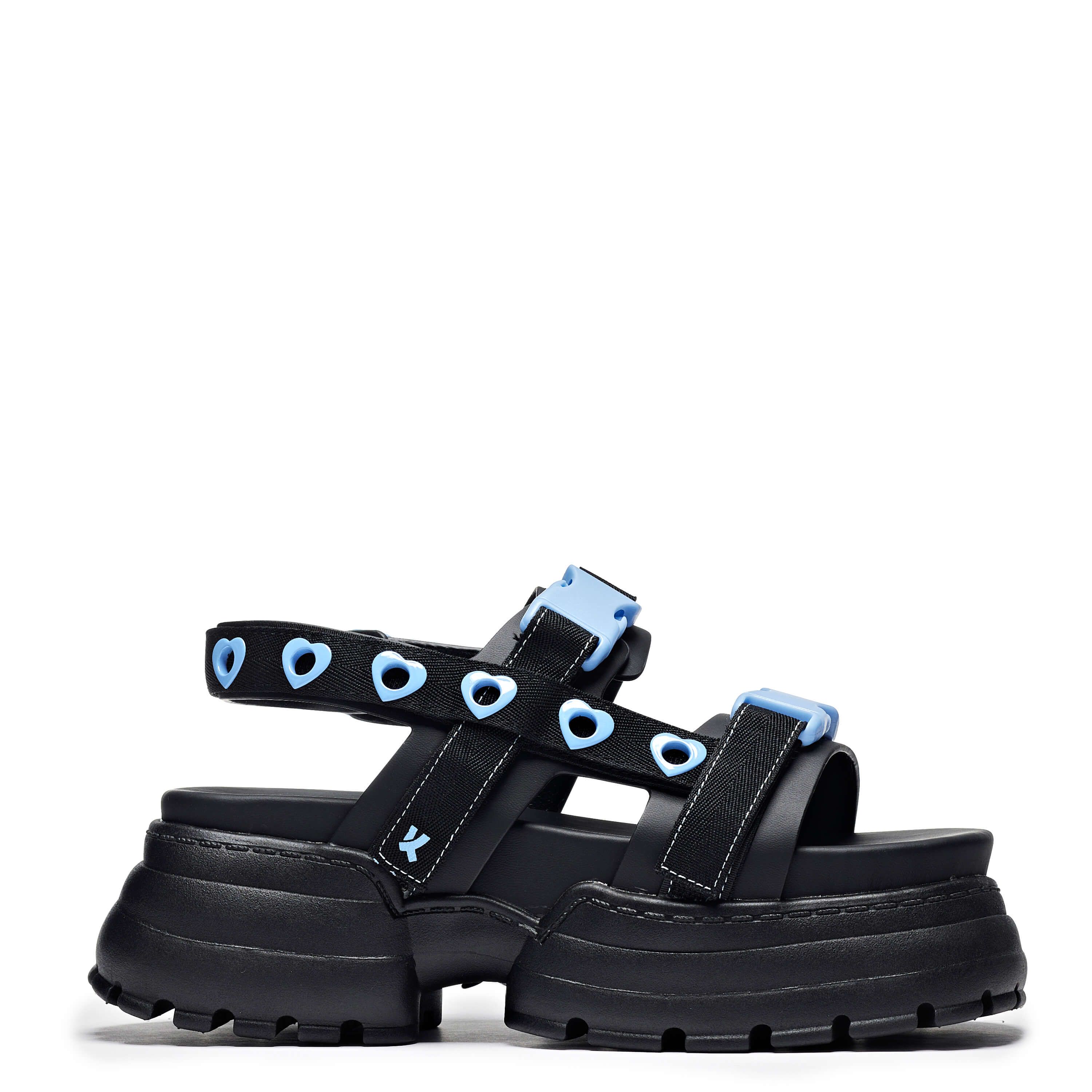 Fake Feelings Blue Chunky Sandals sold by Koi Footwear product image thumbnail 2