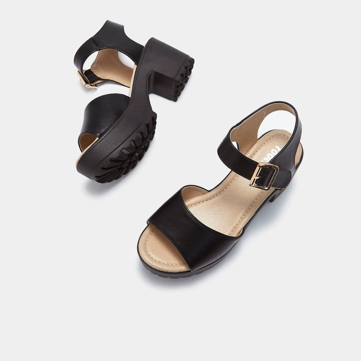 LOR Black Chunky Sandals sold by Koi Footwear product image thumbnail 4