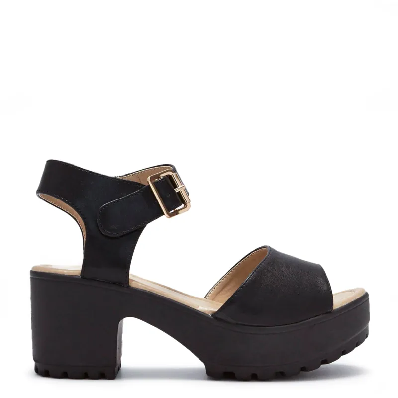 LOR Black Chunky Sandals made by Koi Footwear