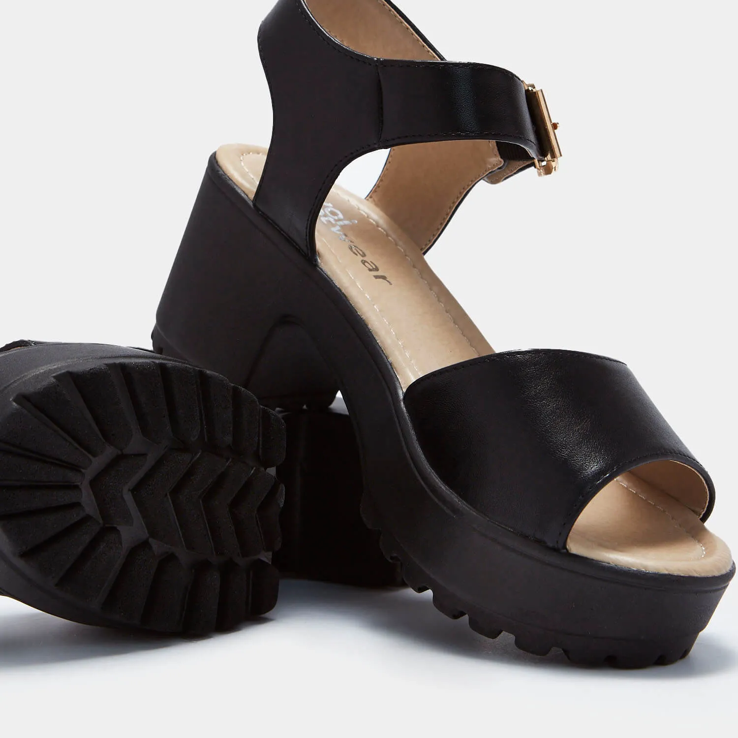 LOR Black Chunky Sandals sold by Koi Footwear product image thumbnail 5