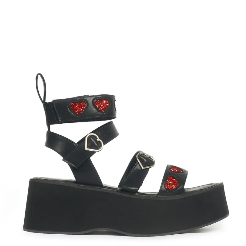 Rogue Lovergirl Flatform Heart Sandals sold by Koi Footwear