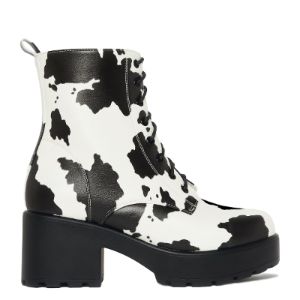 DAISY Platform Cow Print Military Boots sold by Koi Footwear