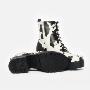 DAISY Platform Cow Print Military Boots sold by Koi Footwear