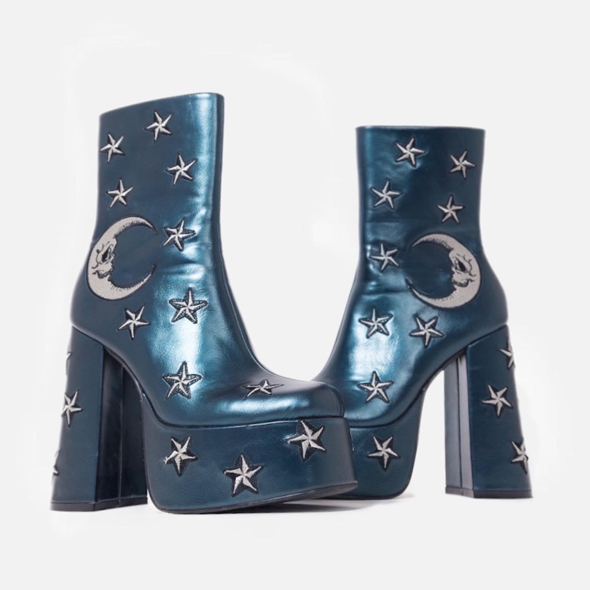 Dreams of Mooncraft Teal Heeled Boots sold by Koi Footwear product image thumbnail 4