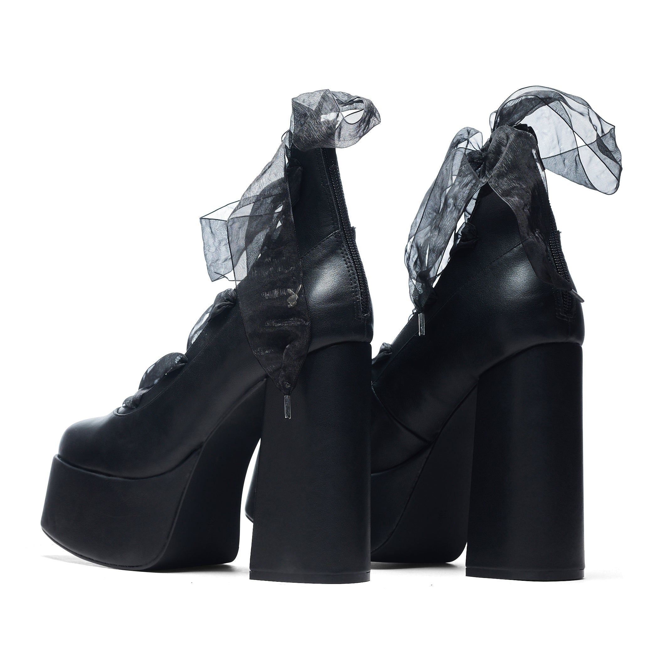 Playboy Infidelity Black Lace Up Heels sold by Koi Footwear product image thumbnail 5
