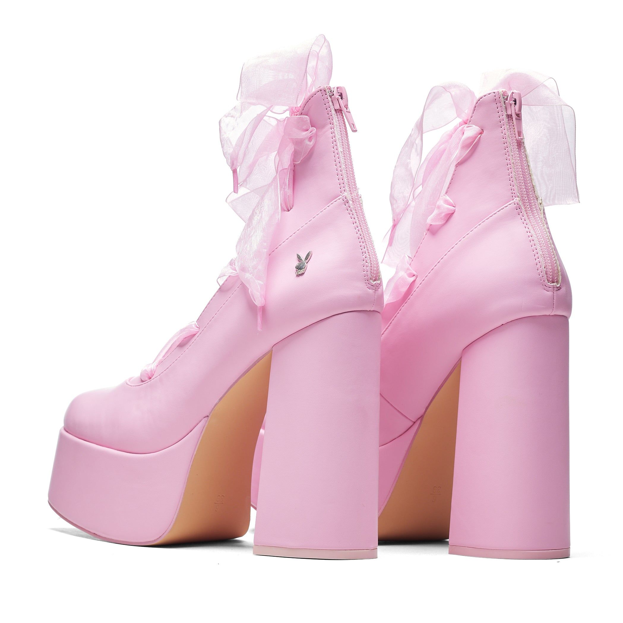 Playboy Infidelity Pink Lace Up Heels sold by Koi Footwear product image thumbnail 5