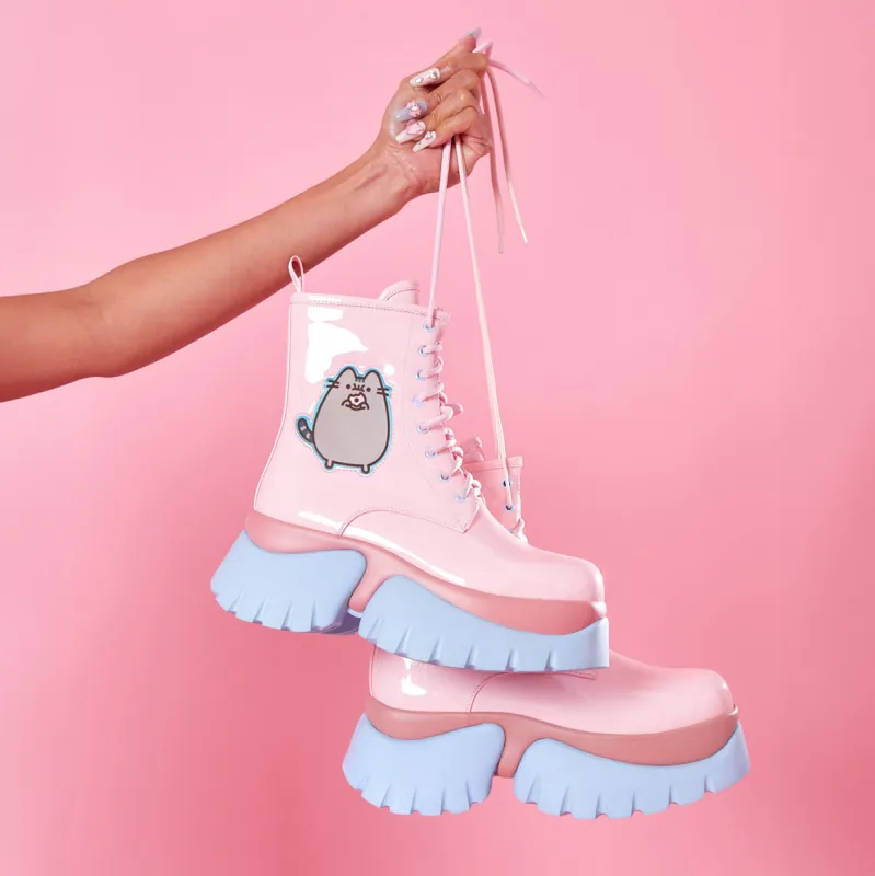 Pusheen Doughnuts Pastel Patent Boots sold by Koi Footwear