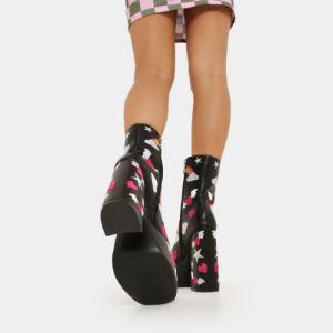 Black Sugar Clouds Platform Heeled Boots sold by Koi Footwear