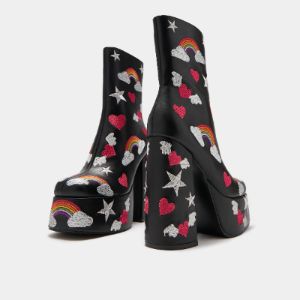 Black Sugar Clouds Platform Heeled Boots sold by Koi Footwear