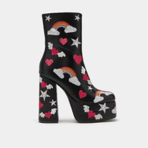 Black Sugar Clouds Platform Heeled Boots sold by Koi Footwear