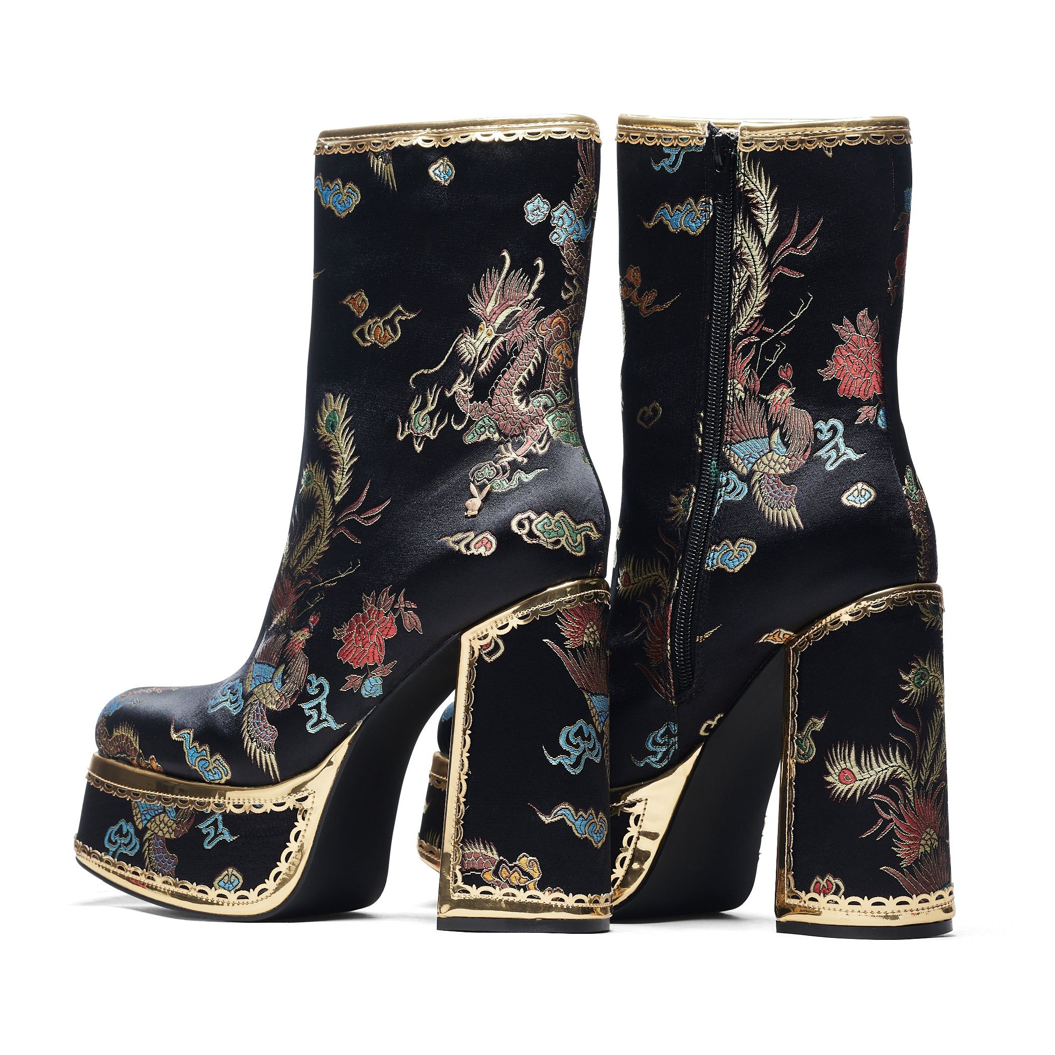 The Ornate Soul Playboy Black Heeled Boots sold by Koi Footwear product image thumbnail 4