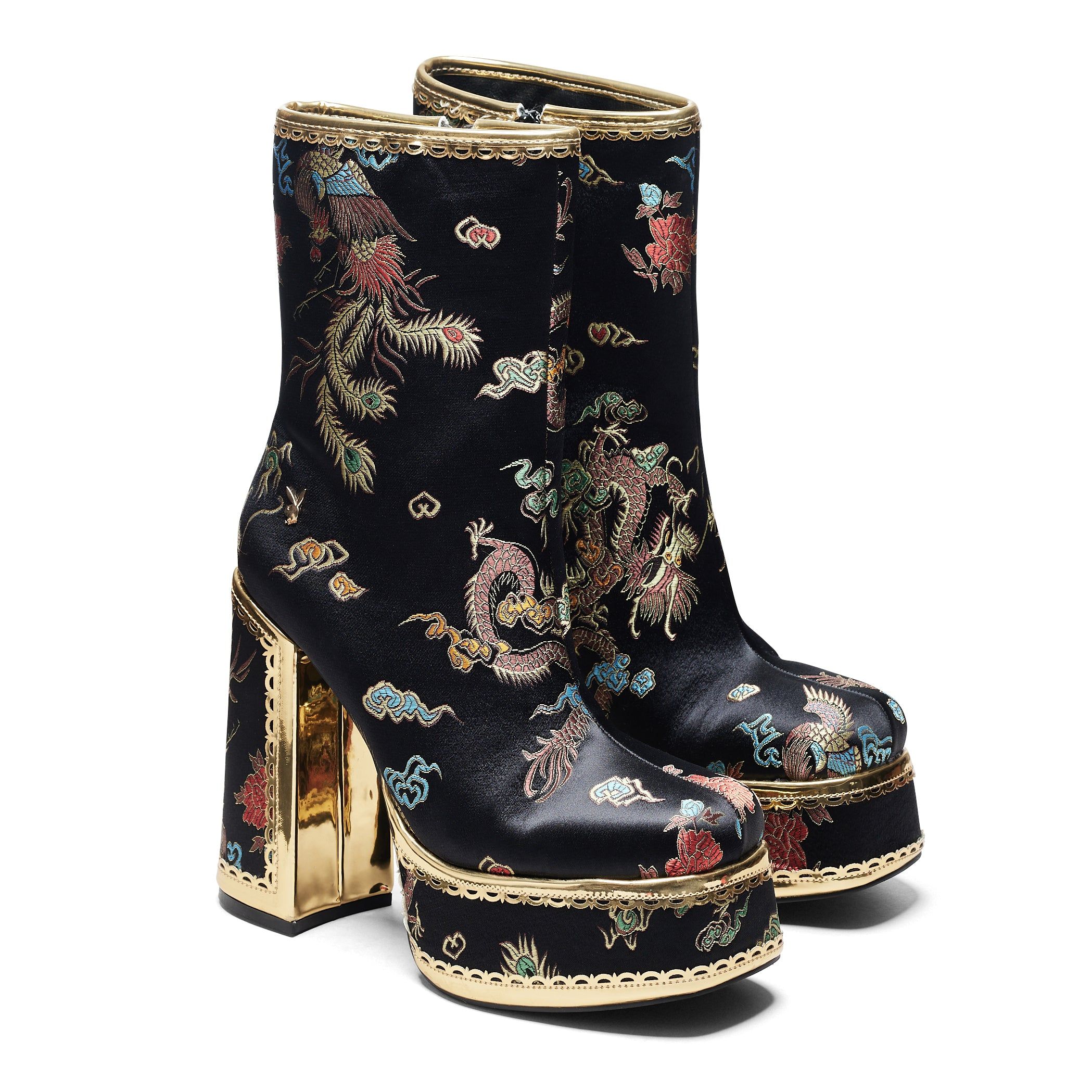 The Ornate Soul Playboy Black Heeled Boots sold by Koi Footwear product image thumbnail 3