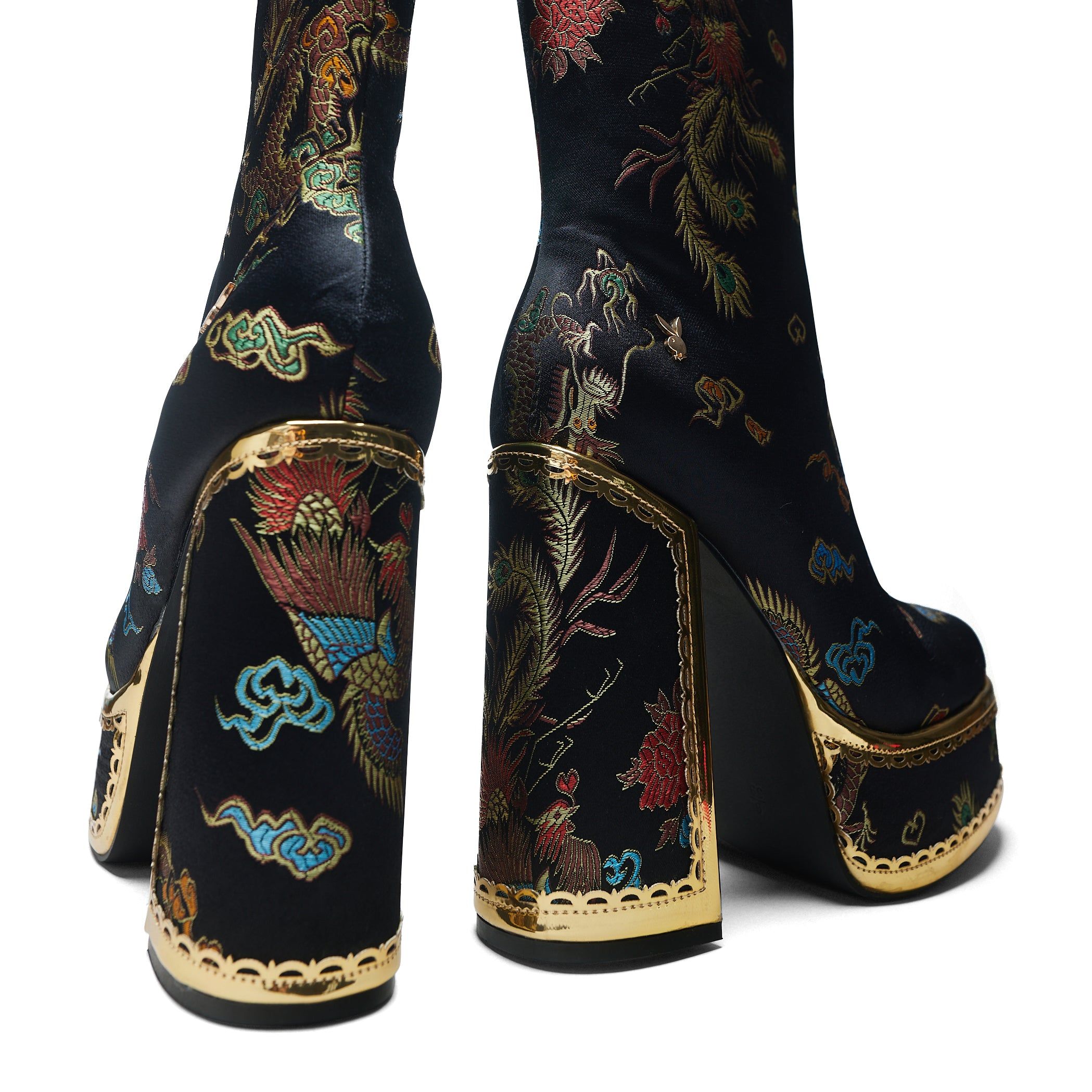 The Ornate Soul Playboy Black Heeled Boots sold by Koi Footwear product image thumbnail 5