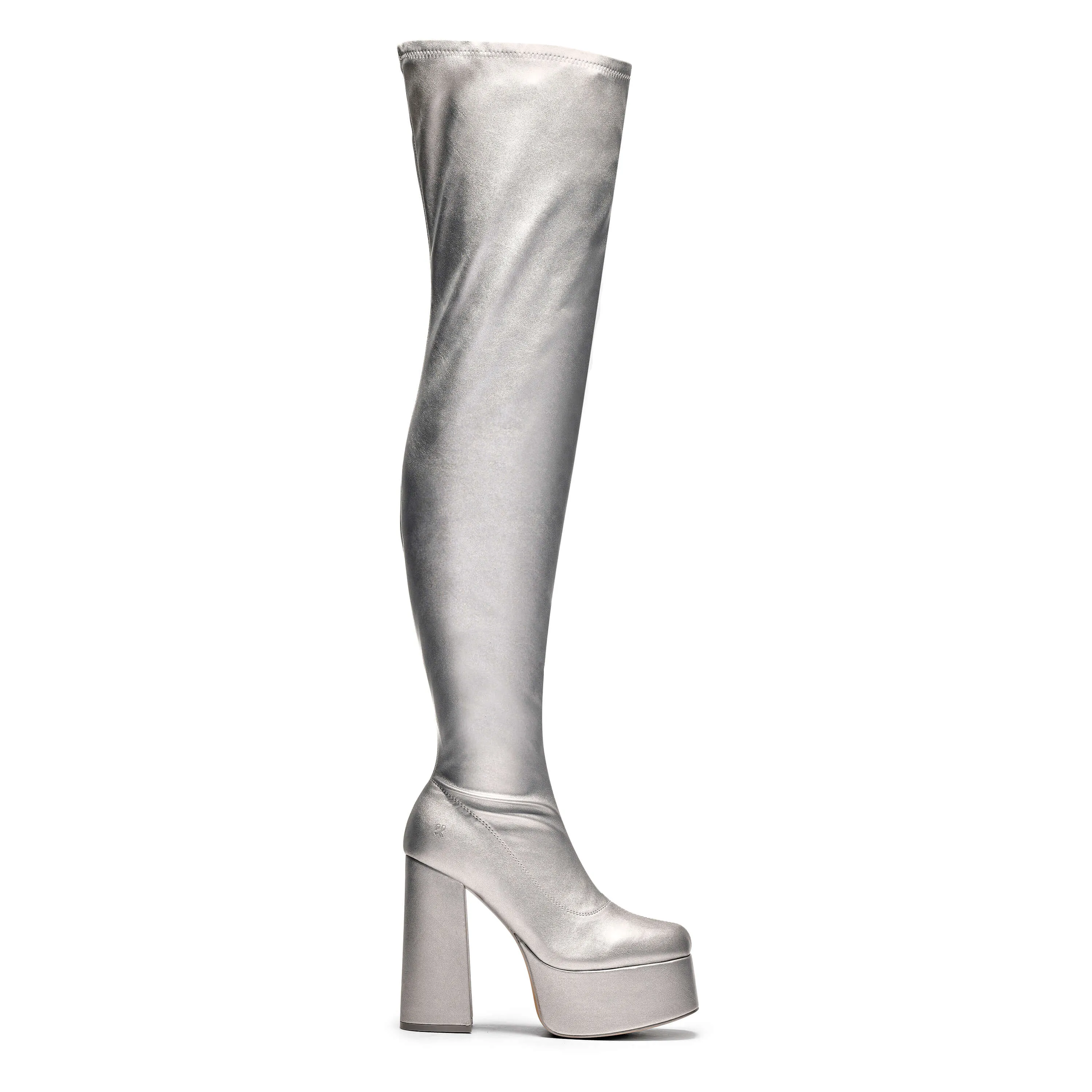 The Redemption Plus Size Thigh High Boots - Silver sold by Koi Footwear product image thumbnail 2