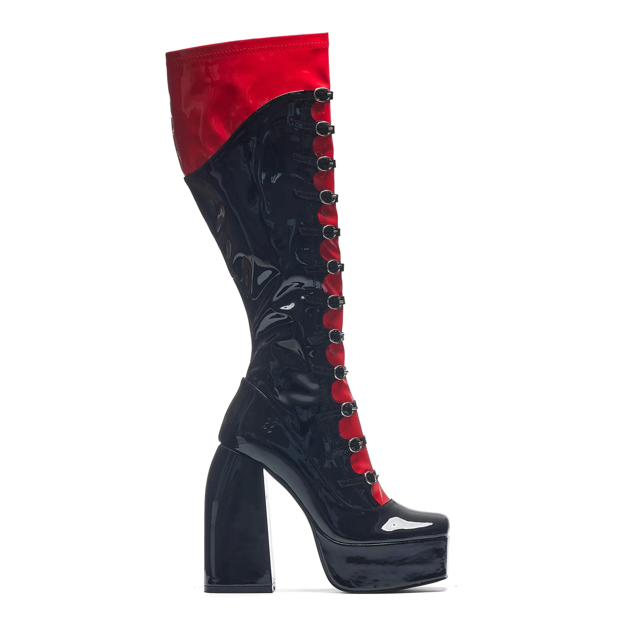 Ritual State Patent Long Boots - Red sold by Koi Footwear