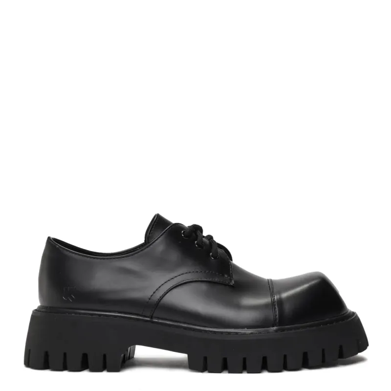 400% Oversized Derby Shoes - Black | Parallel