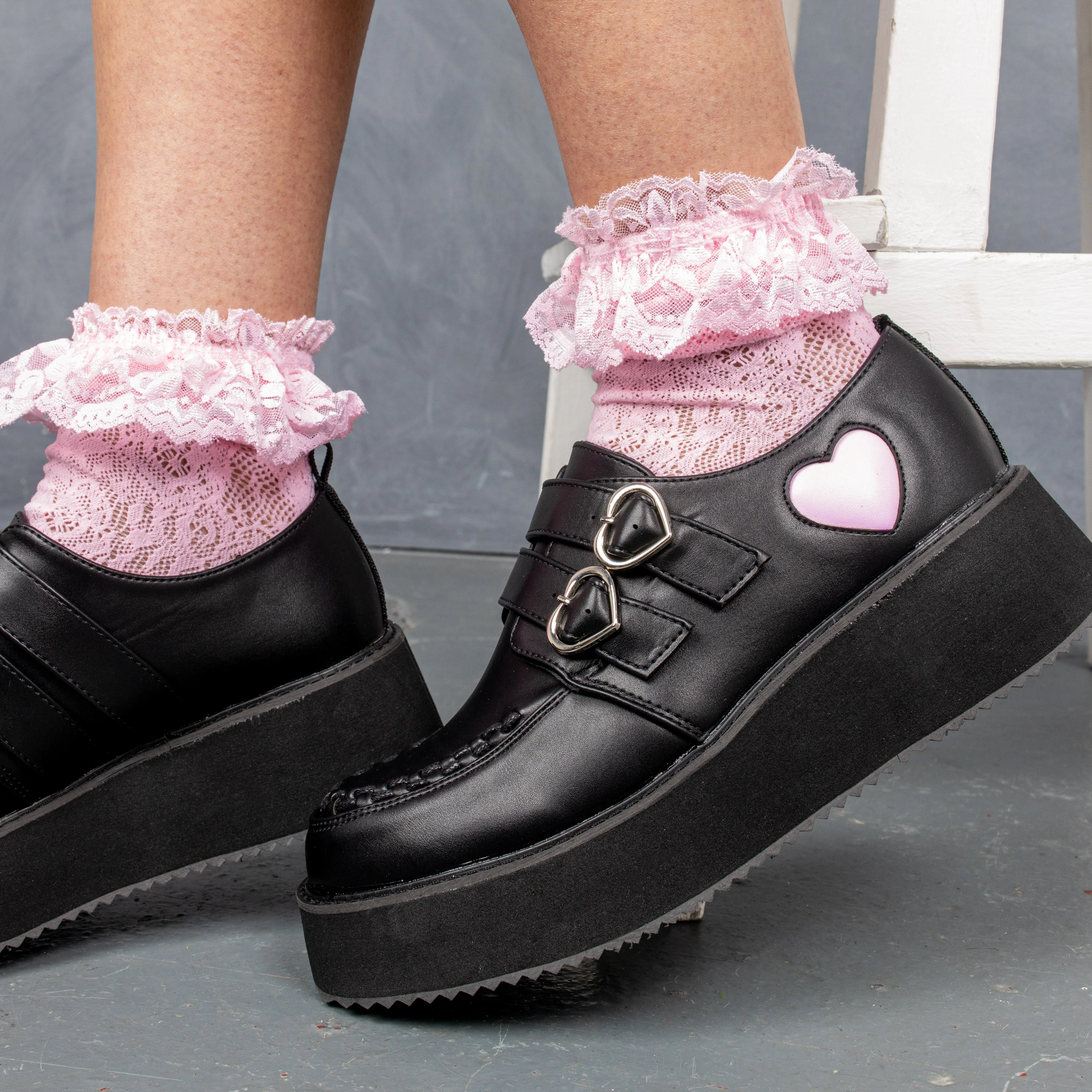 Pothos Pink Heart Wave Platform Shoes sold by Koi Footwear product image thumbnail 5