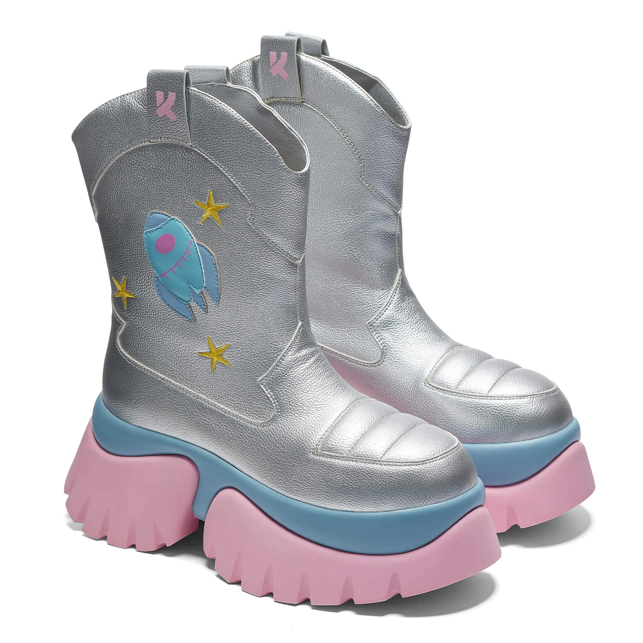 A Fairytale Galaxy Space Boots - Silver | Parallel