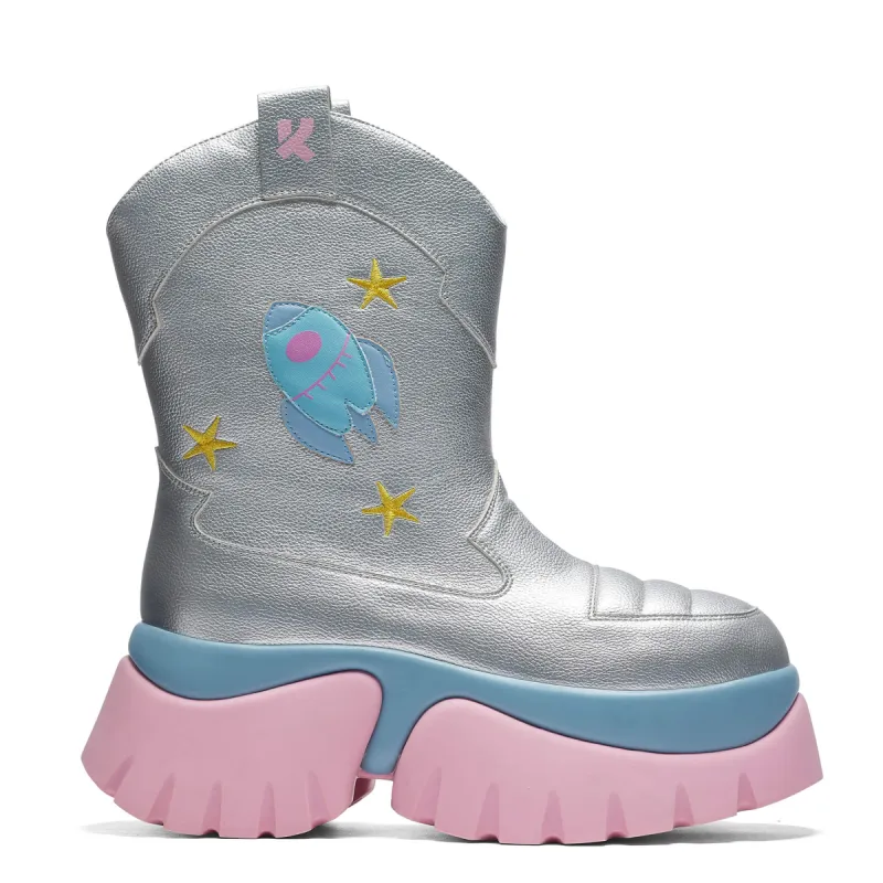 A Fairytale Galaxy Space Boots - Silver sold by Koi Footwear