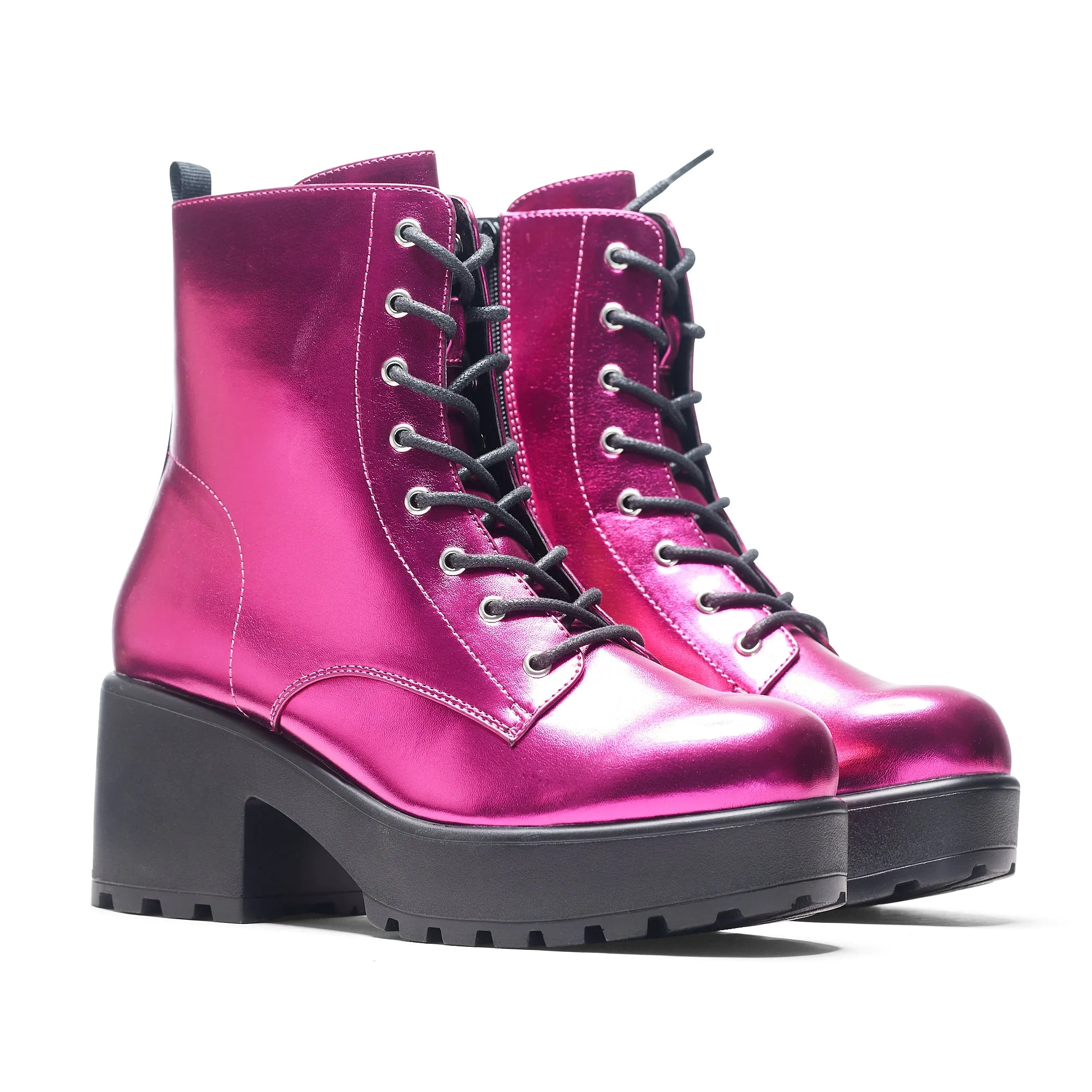 Fuschia Haze Military Platform Boots sold by Koi Footwear product image thumbnail 5