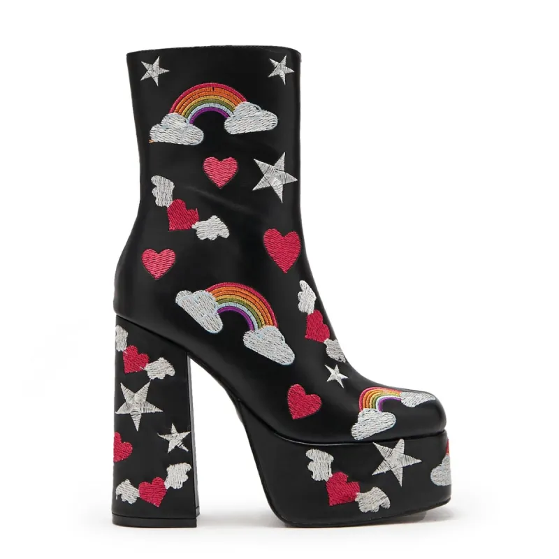 Black Sugar Clouds Platform Heeled Boots sold by Koi Footwear
