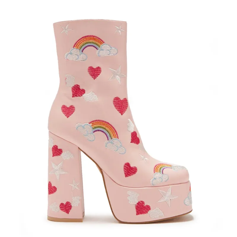 Pink Sugar Clouds Platform Heeled Boots sold by Koi Footwear