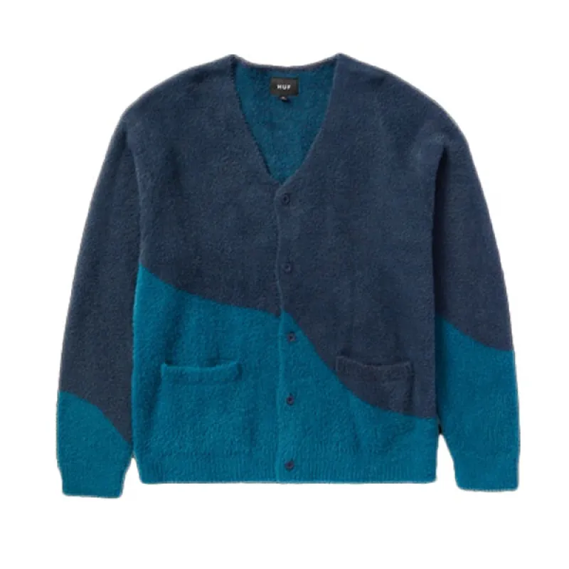 Huf Merged Cardigan Blue Night sold by Kong