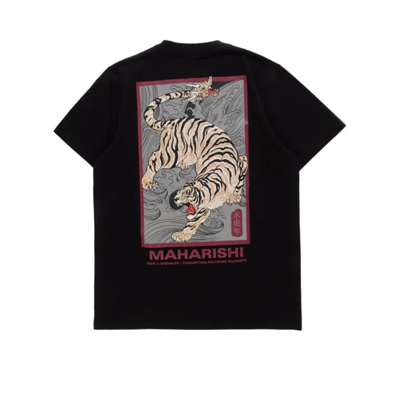 Maharishi Woodblock Tiger T Shirt Black sold by Kong