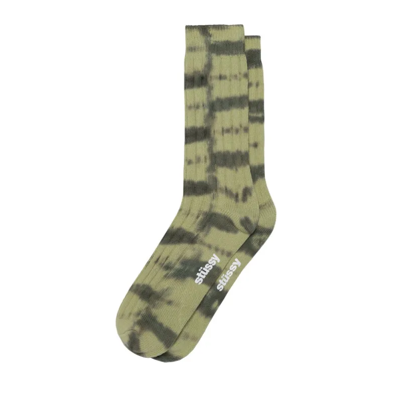 Stussy Dyed Ribbed Crew Socks Sage sold by Kong