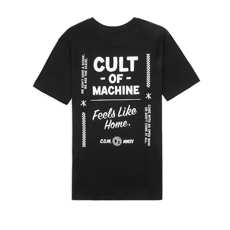 Caffeine and Machine Cult Of Machine Tee Black White made by Kong
