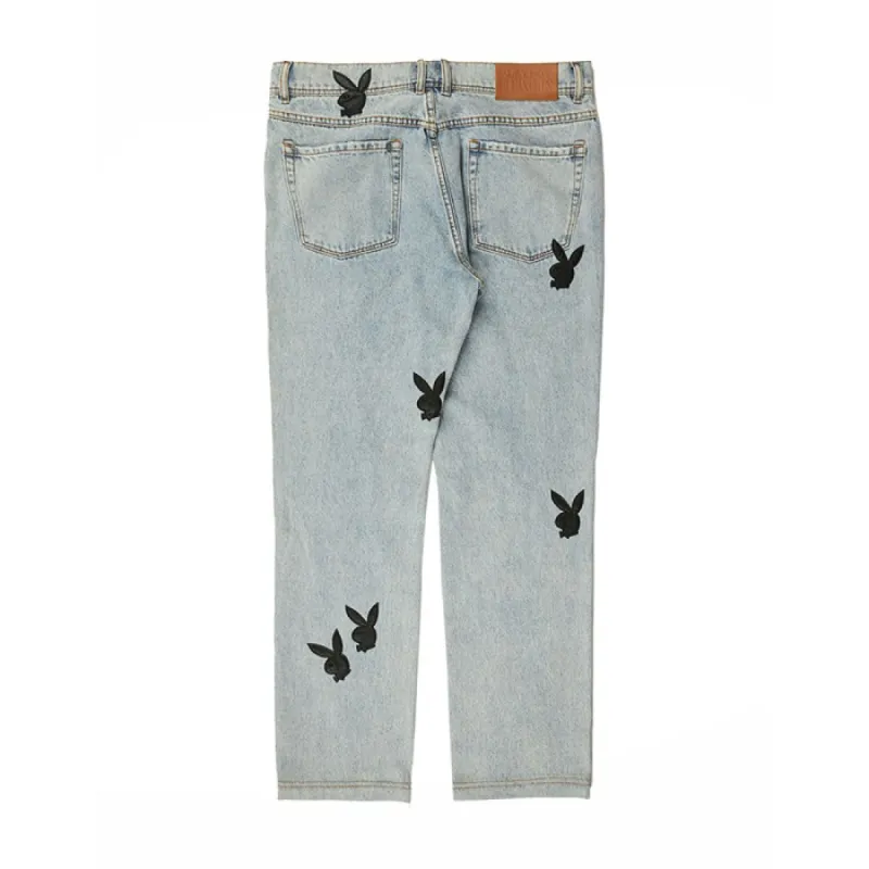 Pleasures Playboy Bunny Applique Denim Washed sold by Kong