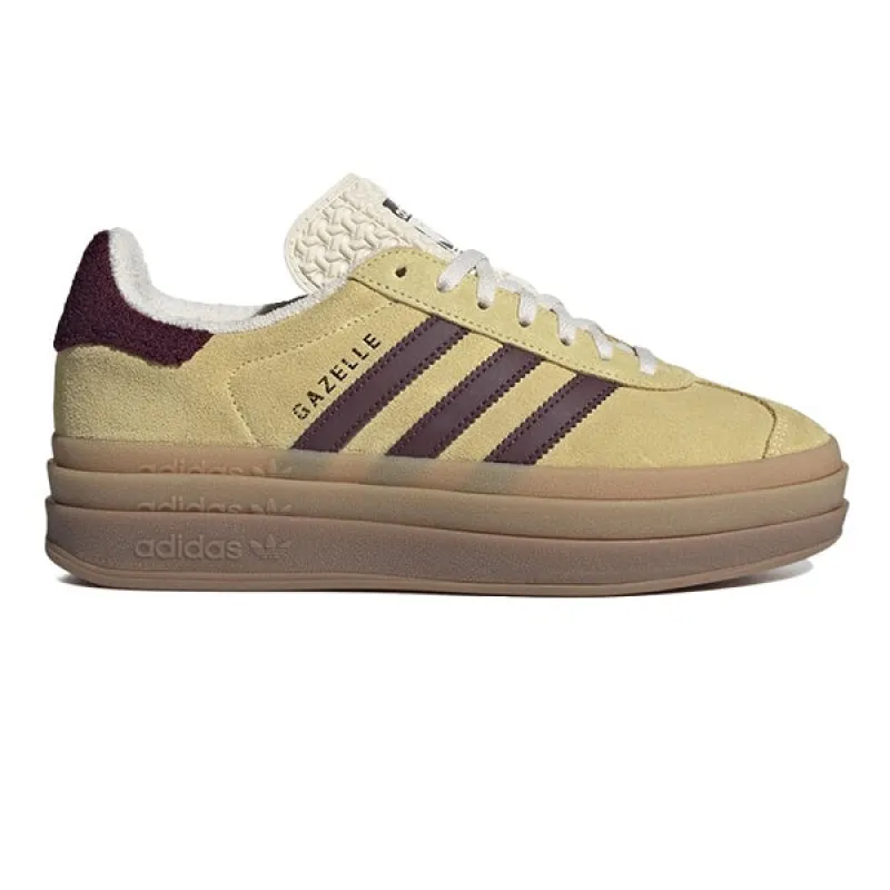 Adidas Originals Gazelle Bold W Almost Yellow Maroon White sold by Kong