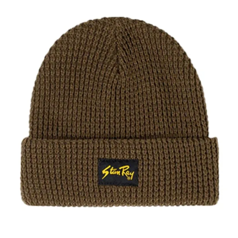 Stan Ray Waffle Knit Beanie Olive made by Kong