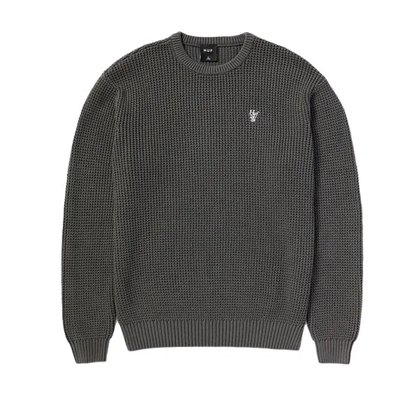Huf Filmore Waffle Knit Sweater Black sold by Kong