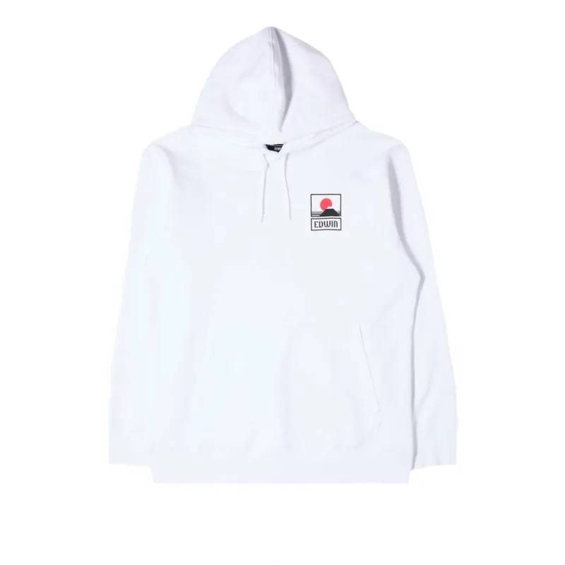 Edwin Sunset on MT Fuji Hoodie White sold by Kong