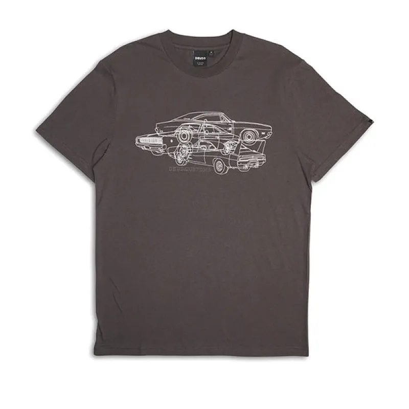 Deus Charger T Shirt Anthracite sold by Kong