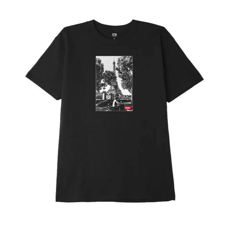 Obey Paris Photo T shirt Black sold by Kong