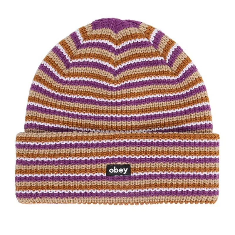 Obey Loose Groove Beanie Clay Multi made by Obey
