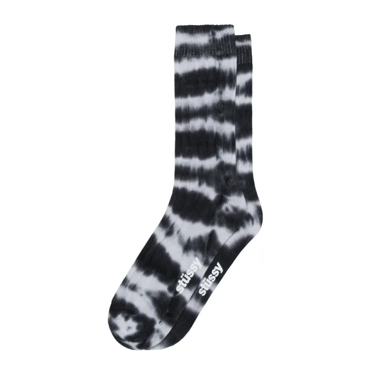 Stussy Dyed Ribbed Crew Socks Black sold by Kong