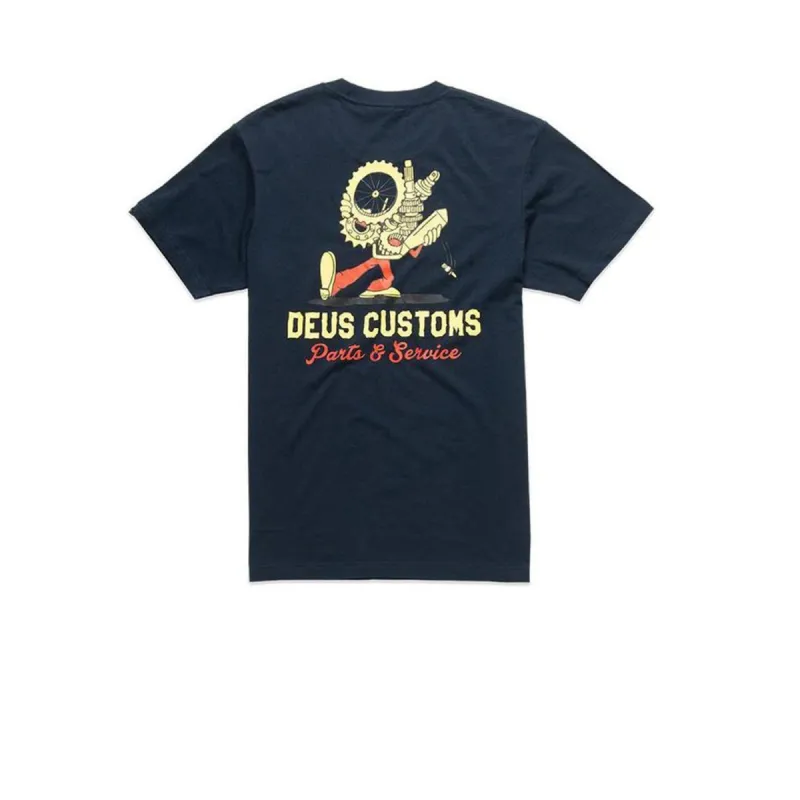 Deus Bush Mechanics Tee Midnight Navy sold by Kong