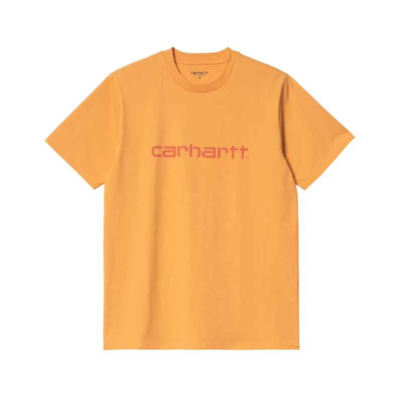 Carhartt WIP S/S Script T Shirt Pale Orange Elba sold by Kong